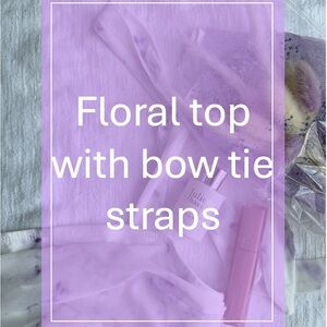 Floral Crop Top with Bow Tie Straps